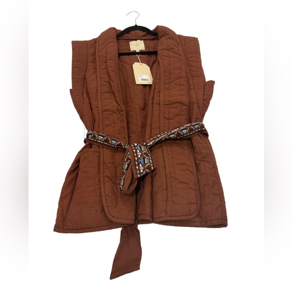 NWT Women's Farmers Market Quilted Vest Size Medium Color Brown - Picture 6 of 8